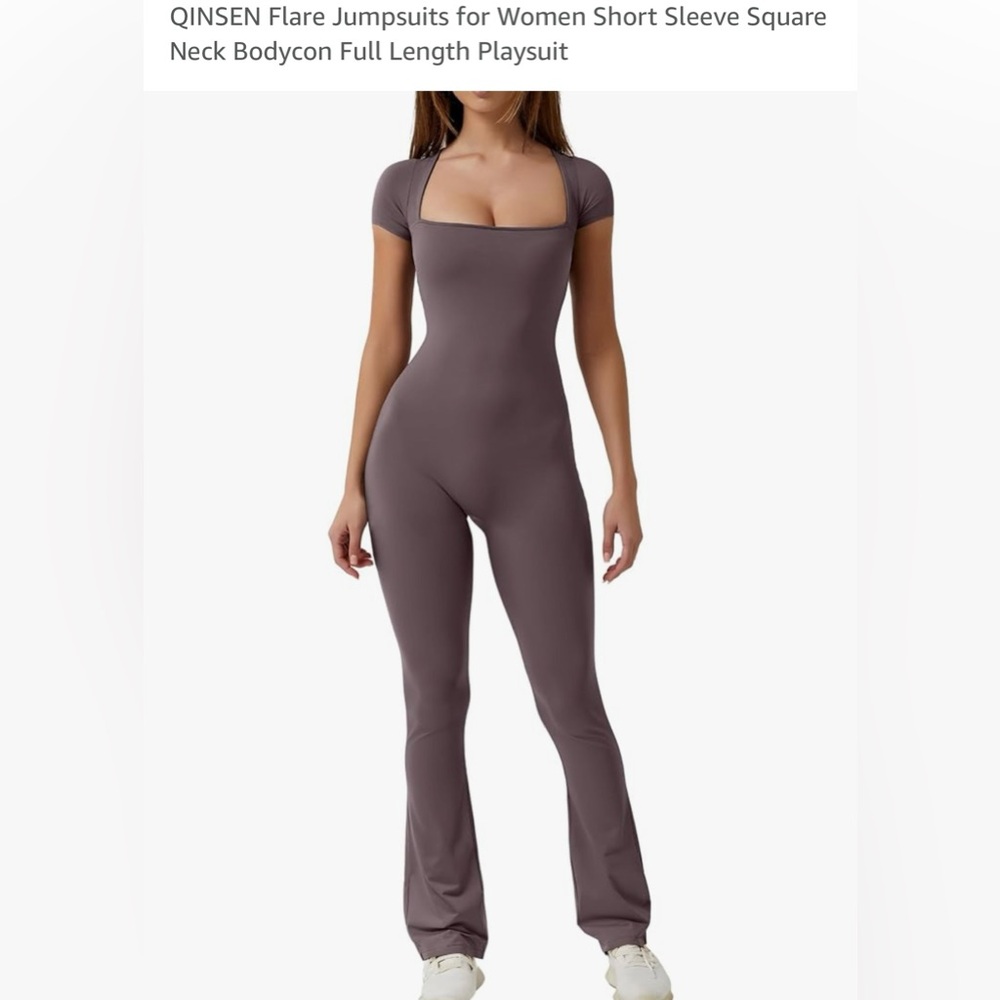 Qinsen size small bodysuit. Grey/brown color. Never worn. Still has the tags.